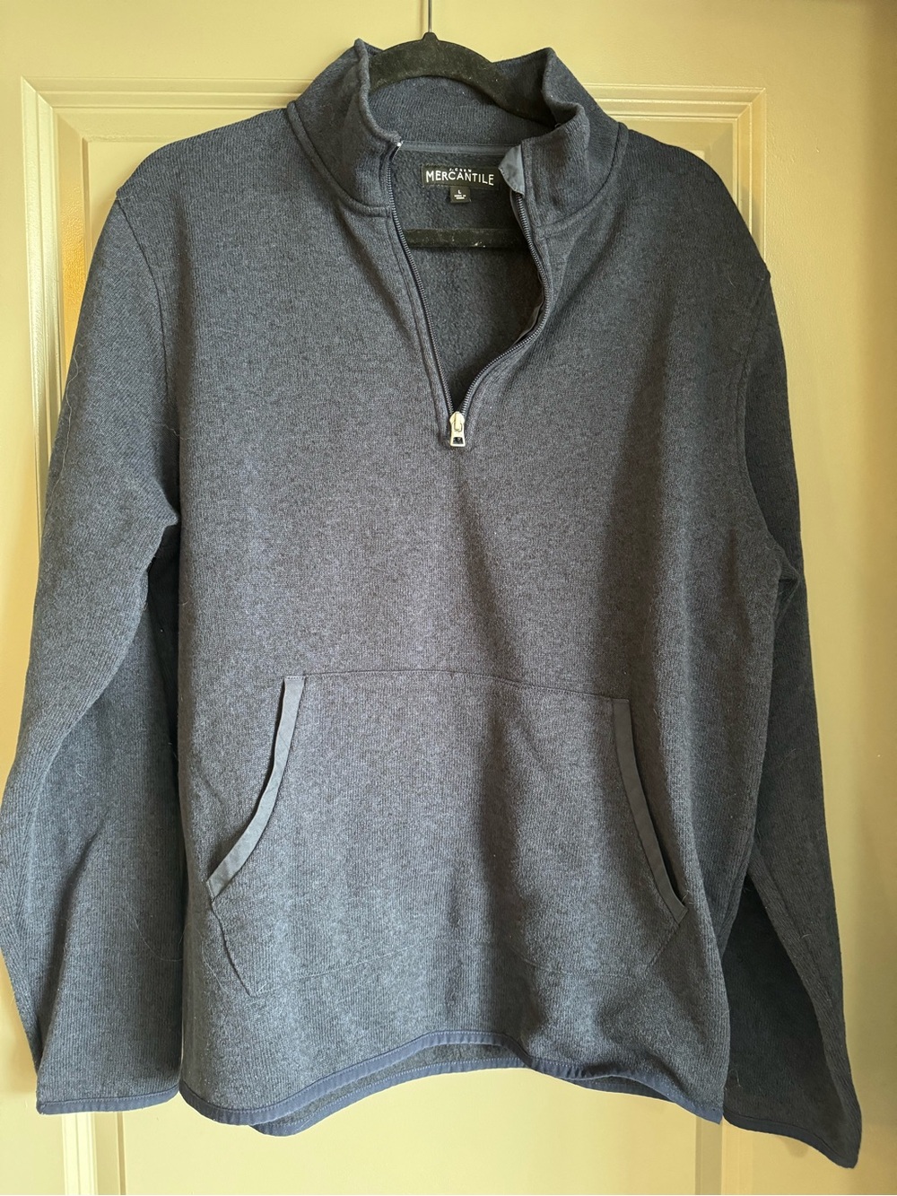 J. Crew Mercantile Large Navy Quarter-Zip Pullover Sweater